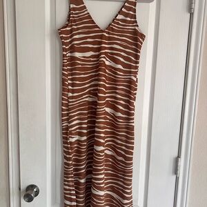 Brown and White Zebra Print Dress
